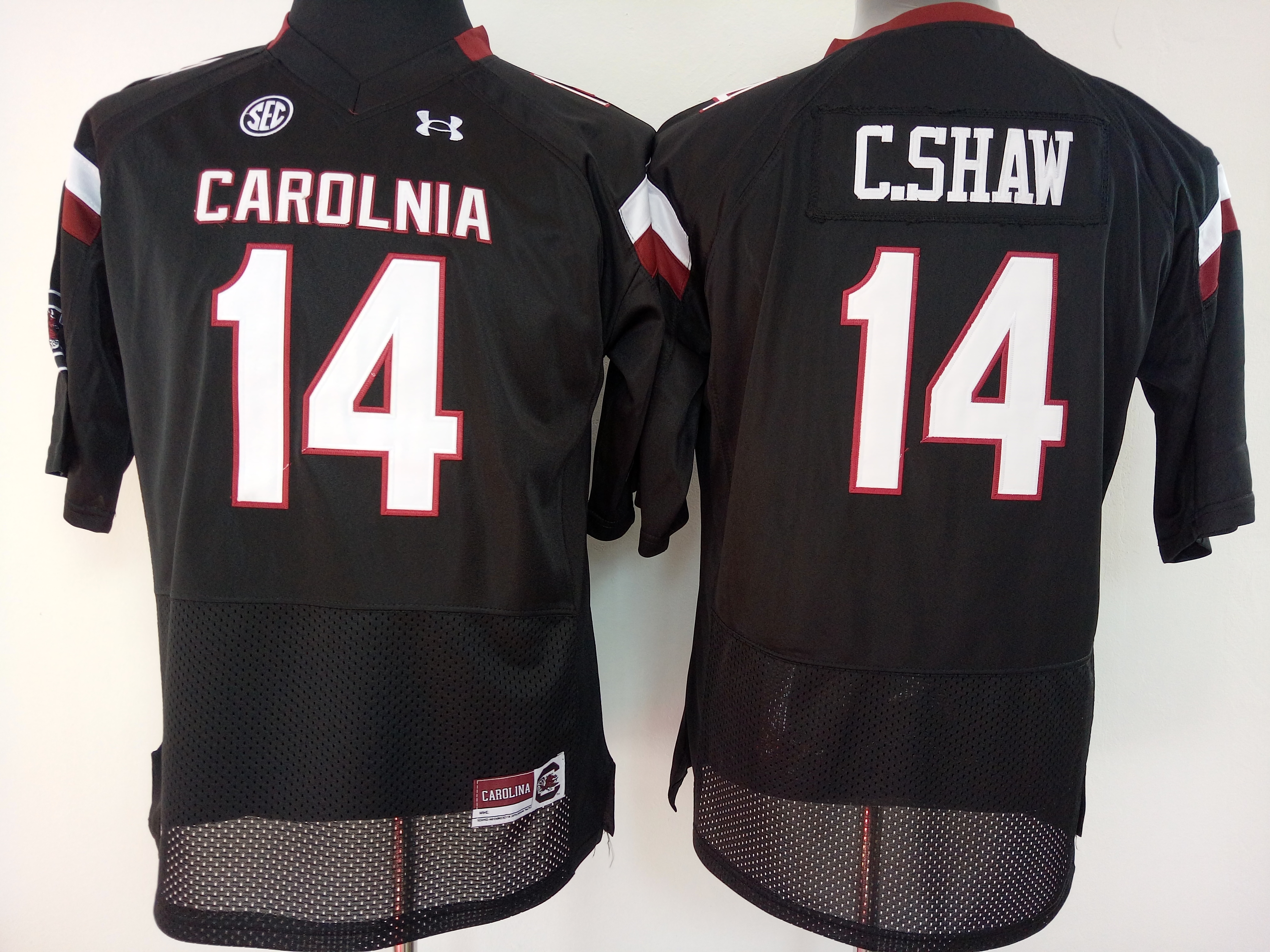 NCAA Womens South Carolina Gamecock Black #14 C shaw jerseys
